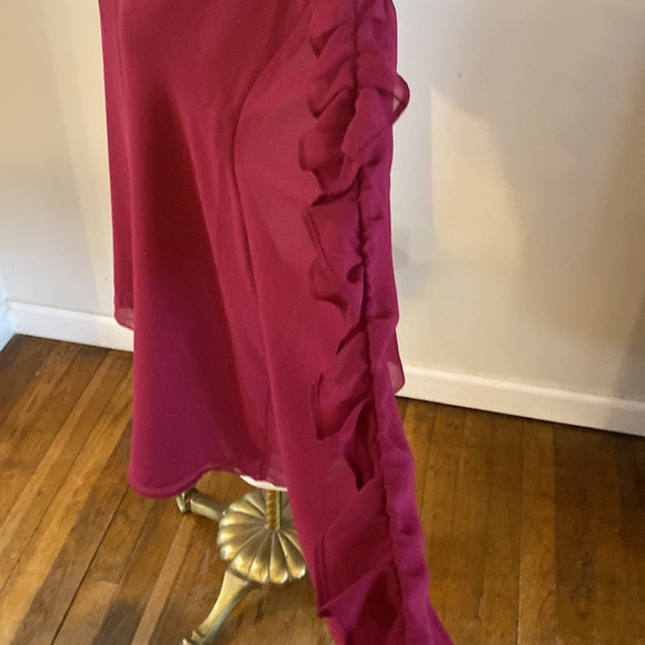 NEW Ashley Stewart 18/20 sheer wine colored top with cute sleeves - Picture 3 of 7